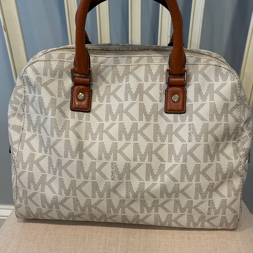 🤍🤎Michael Kors Vanilla Cream and Tan Satchel - Picture 3 of 6